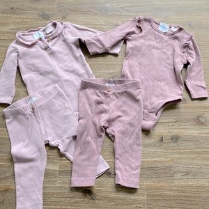 Baby Girl Purple / Floral Sets (2) - ZARA - 1-3mo